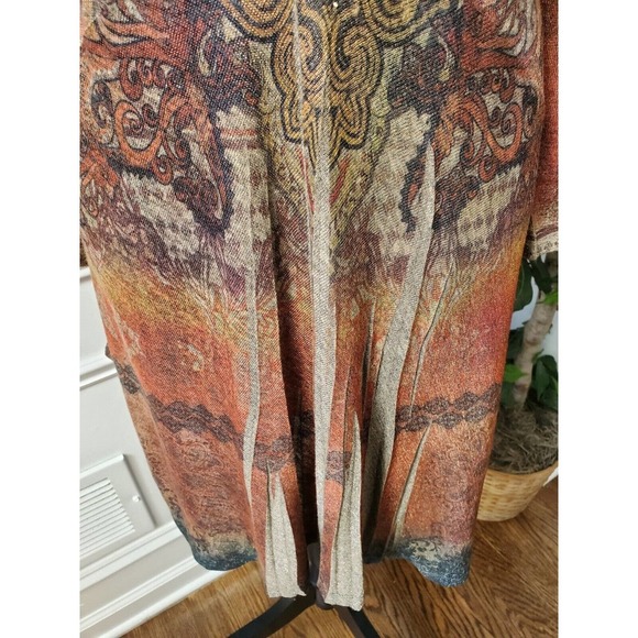 Studio Gem Women Multicolor Polyester Round Neck Long Sleeve Knee Length Dress L - Picture 4 of 11